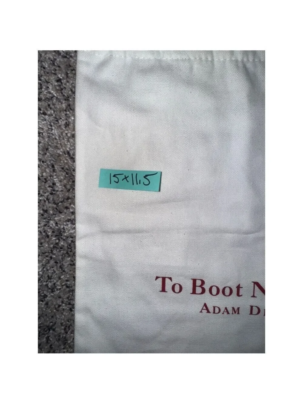 To Boot New York Adam Derrick Dust Bag Cream Red Drawstring 15x11.5
